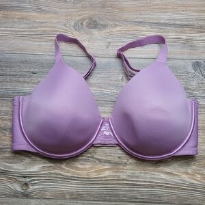 Vanity Fair Lilac Purple Underwire Bra Adjustable Straps Lace Center